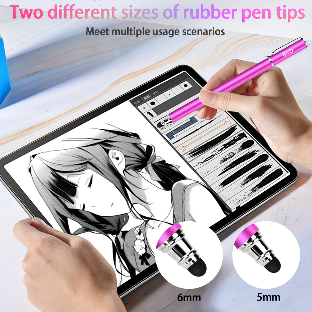 [6pcs 2-in-1 Stylus Set] MEKO 6pcs 2-in-1 Capacitive Stylus/Styli with 30 Extra Replaceable Soft Rubber Tips | Universal Touch Screen Pen for All Tablets/Cell Phones | July 4th Gifts