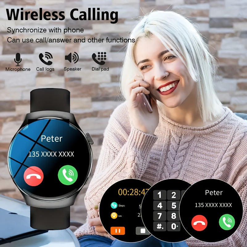 Valentine'S Day Gift - a Popular New Silicone Strap Smartwatch, Suitable for Both Men And Women, Capable of Making/Receiving Calls, Step Counting, Calorie Tracking, Multiple Sports Modes, Remote Camera Control, Music Playback, Alarm Reminders