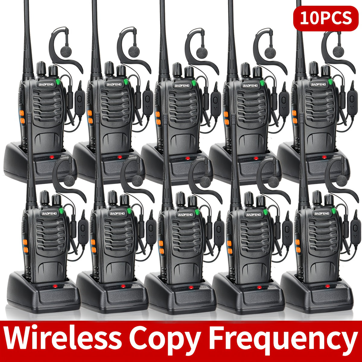 [Walkie Talkies for Camping] Baofeng Long Range Walkie Talkies for Adults With Earpieces, 16 Channel Rechargeable Handheld Two Way Radio Walky Talky With Flashlight VOX for Adventure Family Camping Hiking Skiing Cruise (1/2/4/6/8/10 Pack)