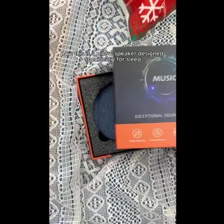 Under Pillow Sleep Speaker with White Noise, Ultra Slim Blue-Tooth 5.4 Pillow Headphones for Side Sleepers with 30/60 Min Sleep Timer, Lightweight Bone Conduction Sound Design for Sleeping (Blue)