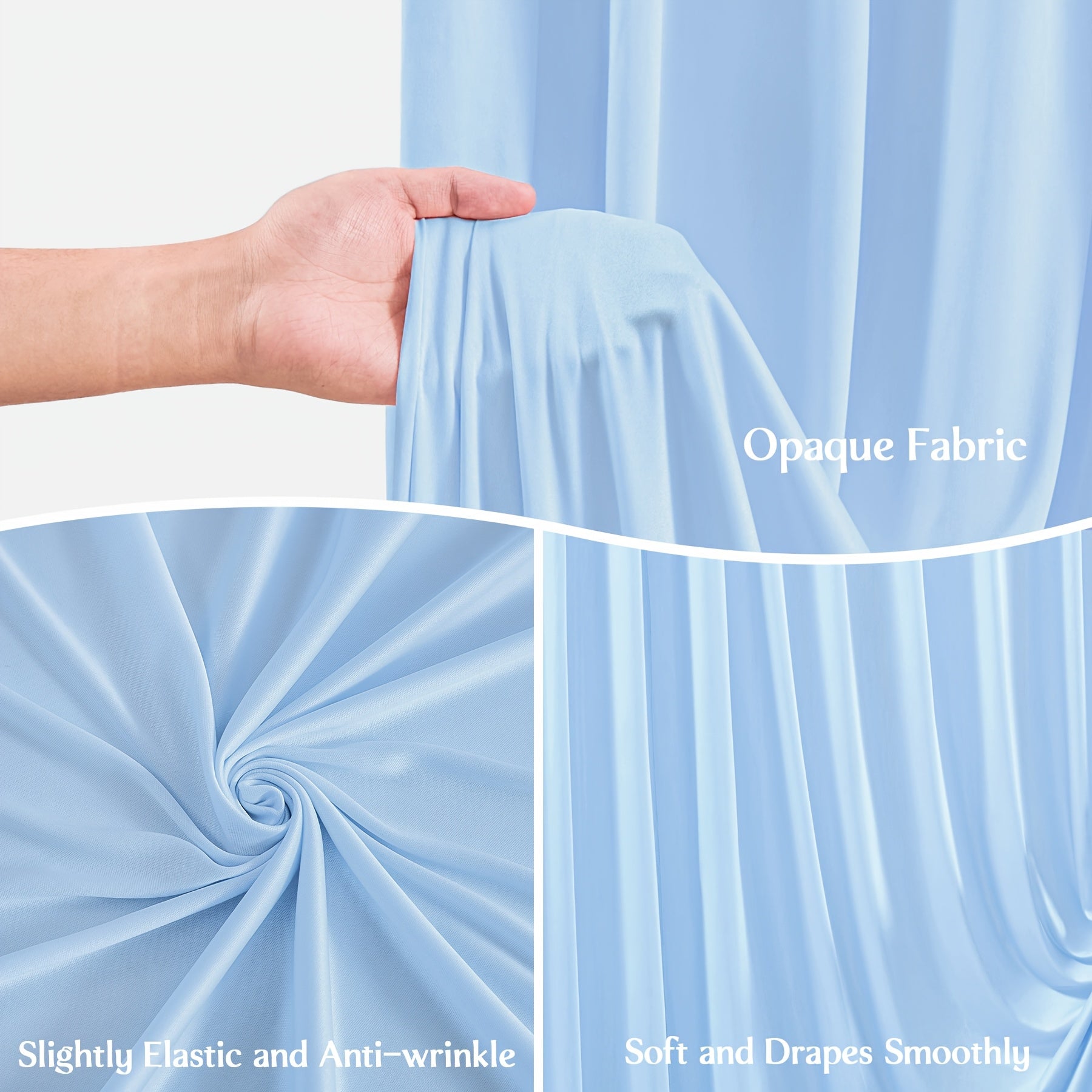 4pcs Of 5ft*10ft Elegant Polyester Spandex Photography Background Cloth, Banquet Decoration Curtains with Pole Bags, Soft And Smooth, Wear-resistant And Wrinkle-resistant, Suitable for Weddings, Birthdays, Banquets, Balls And Other Activities.