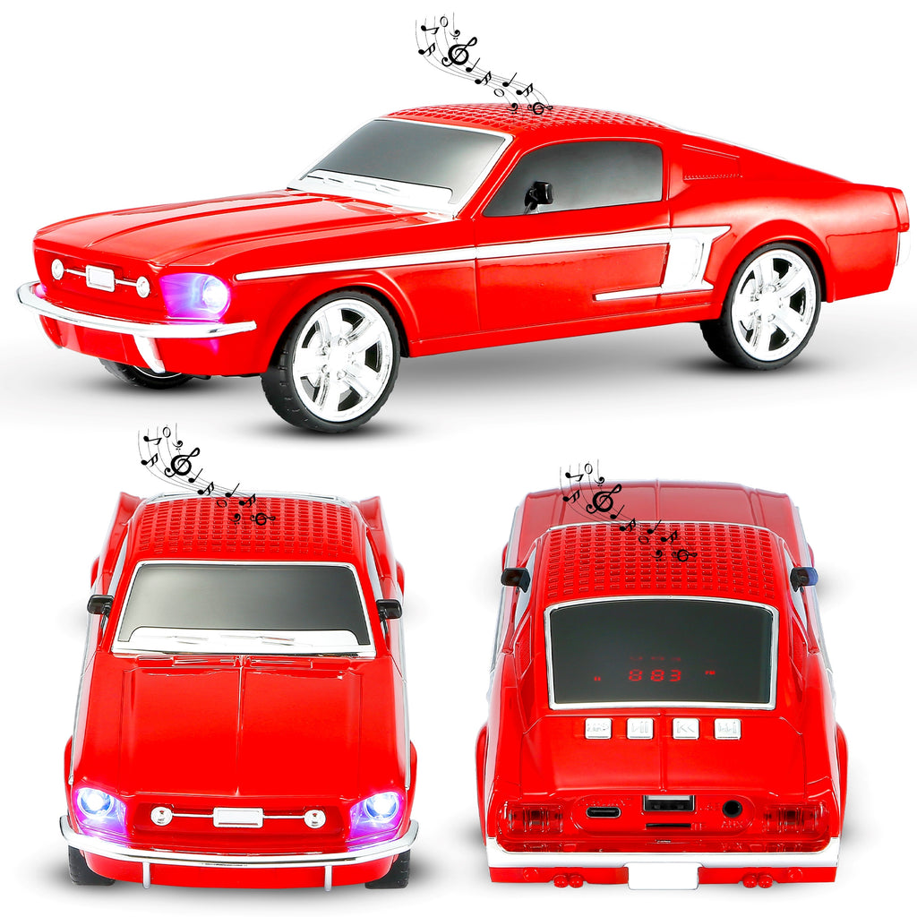 Fuzix WS-1967 Car Bluetooth Speaker – Retro Replica Design with LED Lights, Wireless Stereo Sound, FM Radio, USB/TF/AUX Input, Multiple Playback Modes, Rechargeable Battery, Clear High-Quality Audio, Perfect for Home, Travel, Parties & Festival Gifts