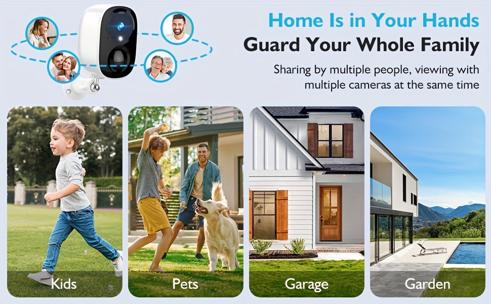 Solar Powered Outdoor Wireless Security Camera, 2K 3MP HD Video Resolution, Battery Powered CCTV Camera for Home Security,2.4GHz/5GHz Cloud/SD, No Monthly Fee, AI Motion Detection, Spotlight, Color Night Vision, 2-Way Audio