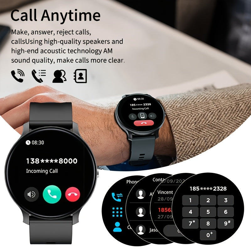 GWENLAND Smart Watch Compatible for with SIM-Free Wireless Calling, Music Control, IP68 Fitness Tracker Smartwatch, Step Counter/Pedometer, Distance Meter, 100+ Sport Modes, Rechargeable Battery, Compatible for Smartphone