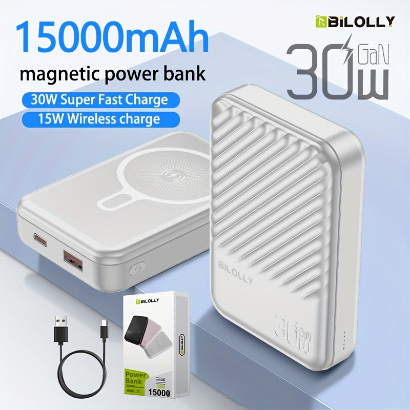 10000/5000Mah Power Bank Portable Wireless Charger, 22.5W PD And QC Fast Charging, Magnetic Wireless Charging Pack, USB Type-C, LED Power Display, Rechargeable Lithium Polymer Battery for Android/Iphone Devices
