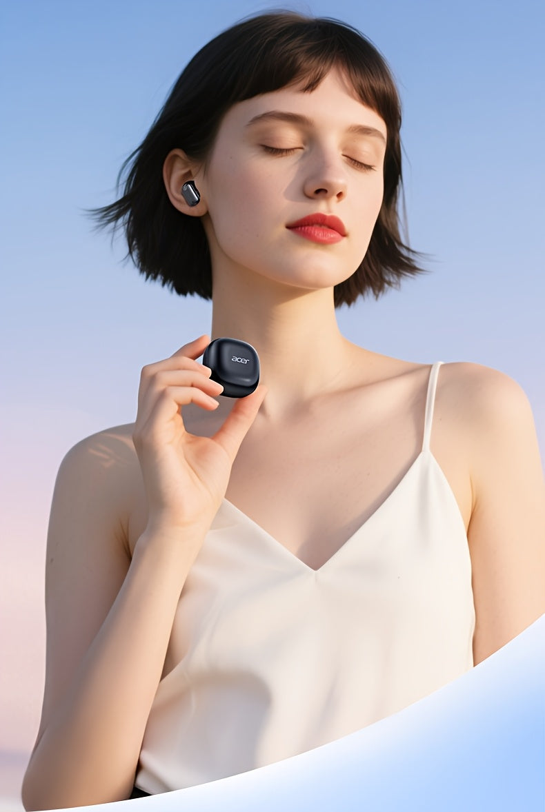 Acer OHR501 Wireless Audio Earbuds Feature a Semi-In-Ear Design with Noise Cancellation, Delivering High-Fidelity Sound Quality. These Music Earphones Are Ideal for Commuting And Fitness, Equipped with Touch Controls And Voice Call Noise Reduction