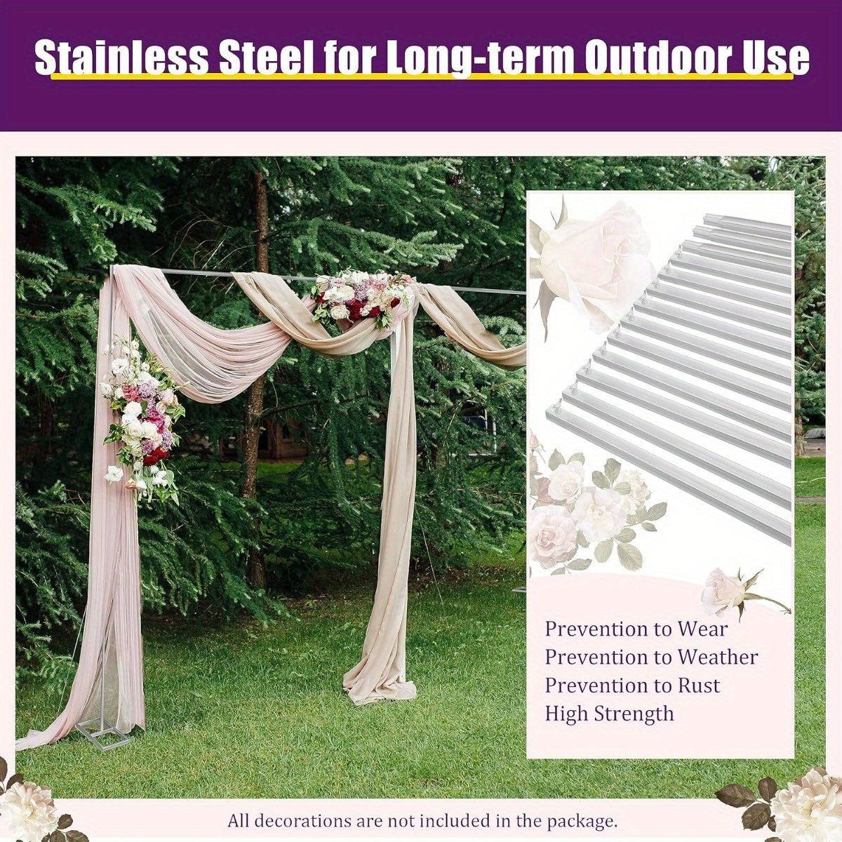 20Ft X 10Ft Backdrop Stand Pipe Kit Heavy Duty Wedding Backdrop Stand Drape Kit Curtain Frame with Weighted Stainless Bases for Backdrop Frame Wedding Backdrop Ceremony Backdrop