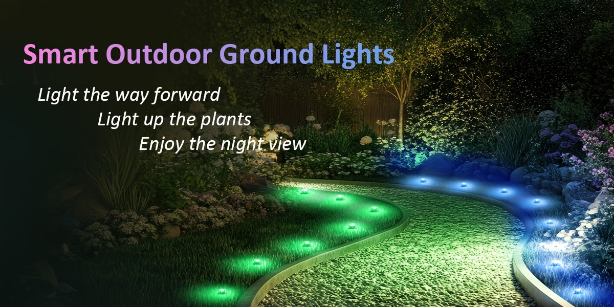 [RGB Pathway Lights] 200ft/150ft/100ft/50ft Outdoor Ground Lights, RGB Pathway Lights With Waterproof, Color Changing, Remote & App Control, Timer Function, Patio Deco For Lawn Yard Garden