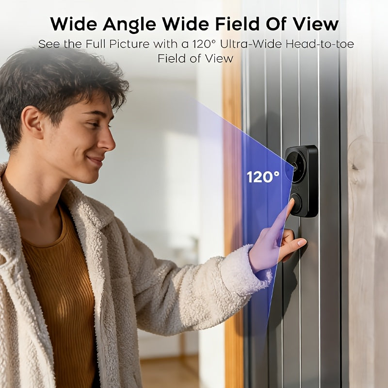 Video Doorbell Wireless Doorbell Camera 1080P with Screen, Two-Way Audio, 170° Vision, 4.3-Inch Screen, I Video Doorbell No Subscription, No Application, No Wifi, Simple Operation