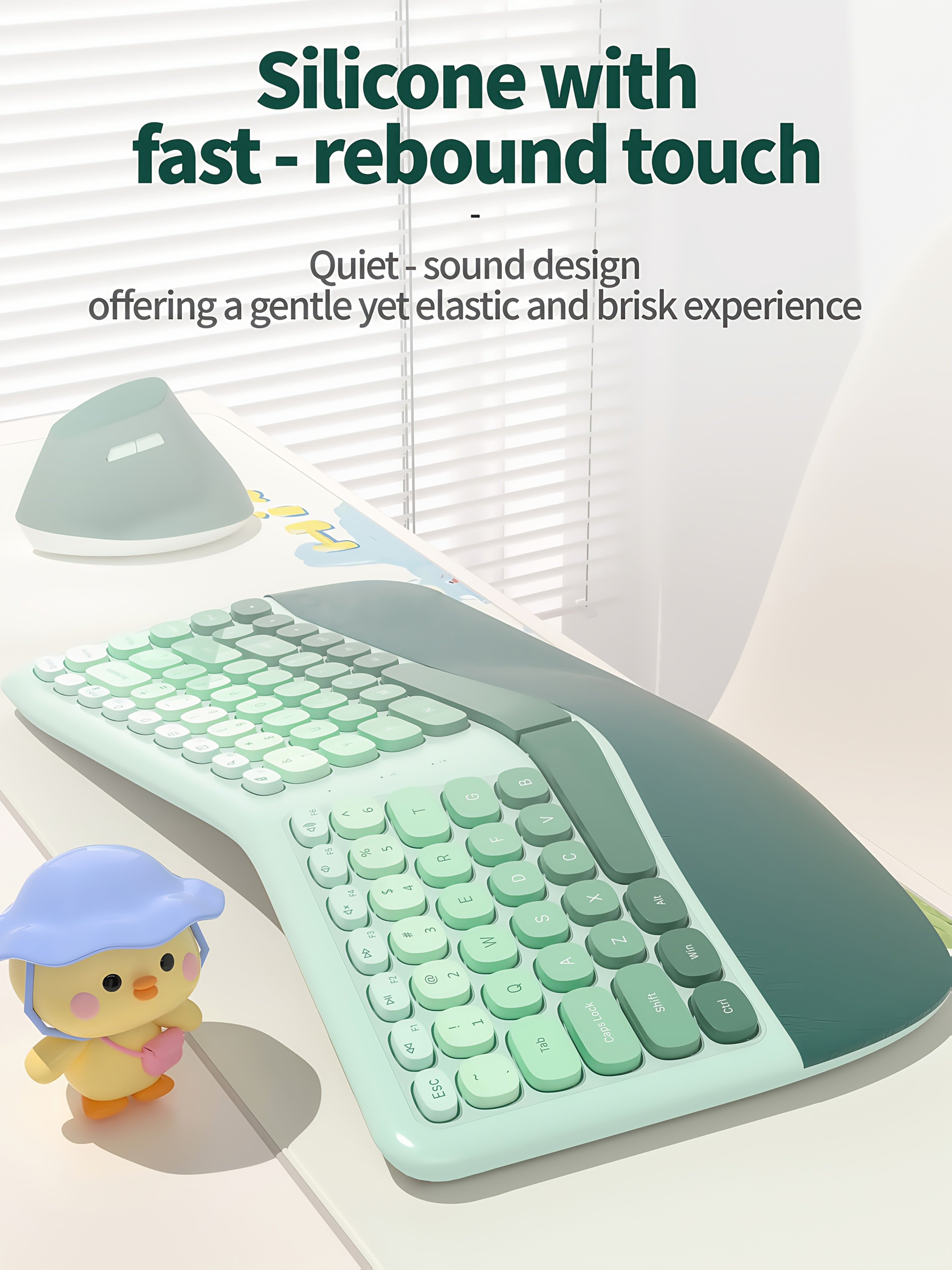 The New Keyboard And Mouse Set from KLZO Boasts an Ergonomic Design, Offers Support for The Wrists, Promotes Hand Health, Helps Prevent Tenosynovitis, Features Wireless Wireless Connectivity
