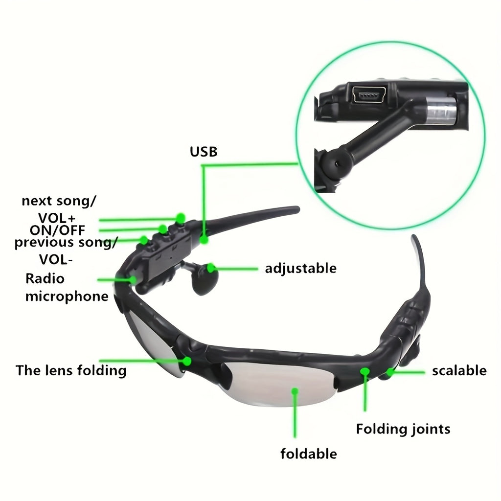 Trendy Eyewear Featuring Wireless Earbuds - Chic, Immersive, Perfect for Music And Phone Calls, Stereo Sound, Glare-Resistant, Ideal for Driving, Sports, Outdoor Activities, And As Gifts for Couples
