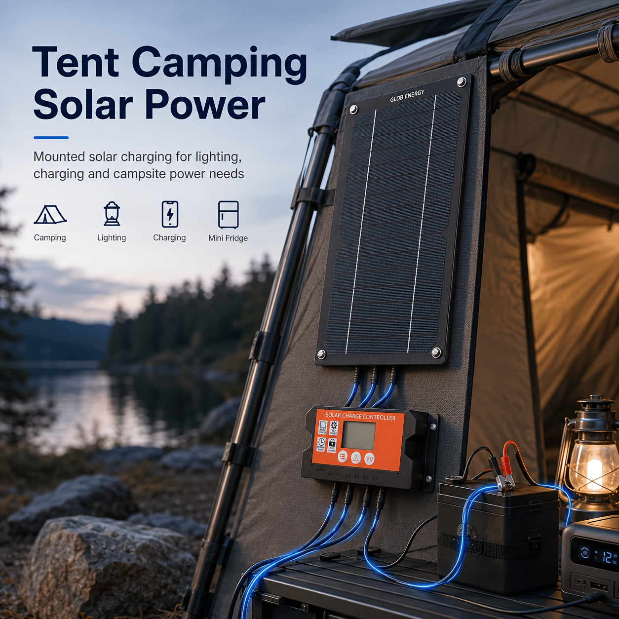 Portable Solar Charging Kit With 100A Controller Foldable Design USB Direct Charging For Outdoor Camping Travel Car RV Boat Emergency Power Supply | Solar Panel Kit | Emergency Charger