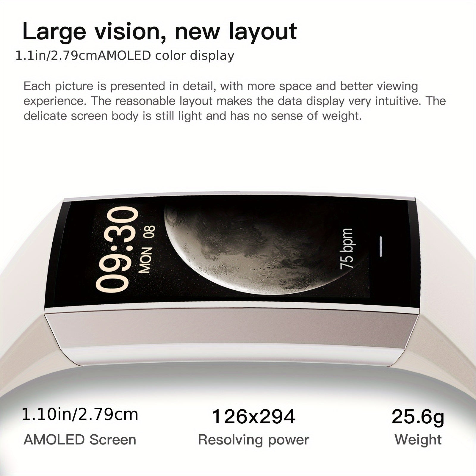 [Smart Sports Watch] 2026 New Upgraded Smart Bracelet, Sports Watch, 1.1-Inch AMOLED Touch Screen Sports Watch, Ultra-Thin Body, 14-Day Long Battery Life, 25 Fitness Modes, Sleep Tracking, Weather Forecast, Music Control, Stopwatch, Alarm Clock Reminder