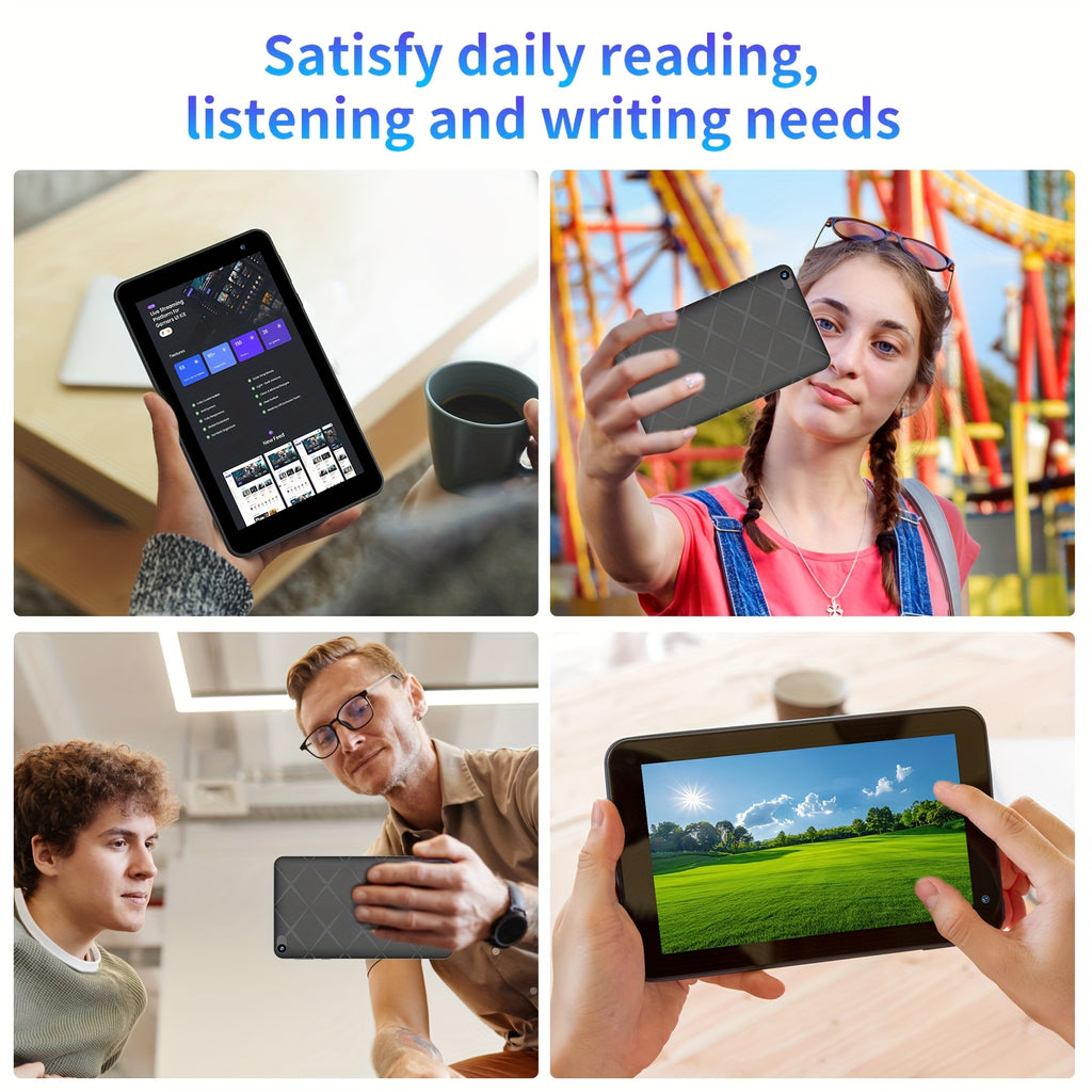 [Android 15 Tablet] 7-Inch Android 15 Tablet, 32GB RAM, 1TB Expandable Storage, Comes with Protective Case, Multi-Core CPU for Efficient Processing, 8GB (3GB+5GB) RAM, Supports 5G Dual-Band Wi-Fi 6, Dual HD Cameras, 1024*600 IPS Touch Screen Tablet, Table