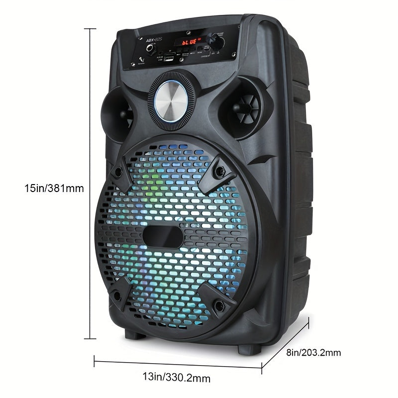 1100W Portable Wireless Speaker with Lighting, Loud Subwoofer Stereo, Bass Technology, Speaker Stand And Microphone, Built-In 1800Mah Rechargeable Battery, Long Playback Time for Outdoor Parties