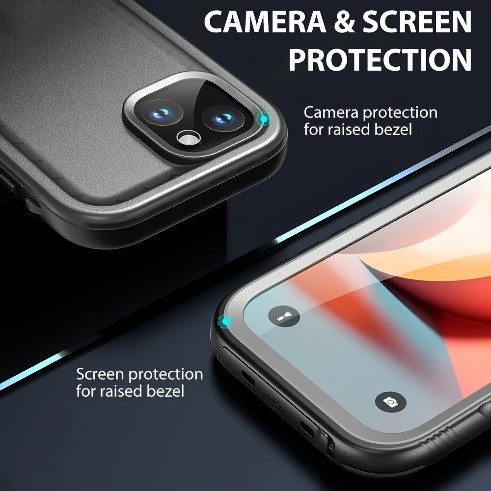 Phone Case - A Robust Case Designed for Various for Iphone, Including The Pro Max And Mini Versions, Featuring a Built-In Tempered Glass Screen Protector And Offering Protection Against Dust, Shocks, And Underwater Activities