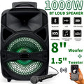 1100W Portable Wireless Speaker with Lighting, Loud Subwoofer Stereo, Bass Technology, Speaker Stand And Microphone, Built-In 1800Mah Rechargeable Battery, Long Playback Time for Outdoor Parties