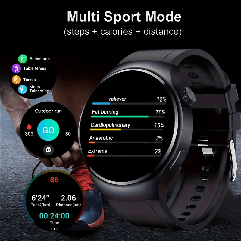 [Valentine's Day Gifts]2026Round Screen Fitness Tracker Watch | Comfortable to Wear | Running/ Cycling/ Walking Modes | Step Counter | Music Control