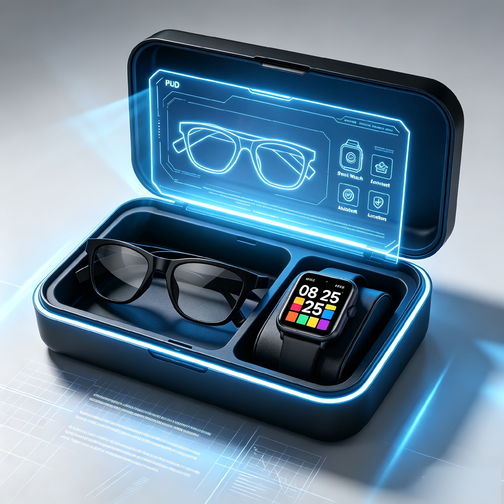 [Smart Watch & Glasses] 2026Ai New Full-Touch Smart Watch And AI Translation Smart Glasses Set, Real-Time Online Translation in Multiple Languages And Photo Translation at Your Fingertips. Built-In Microphone And Speaker, Supports Calling And Music Playba