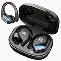 LIFEBEE Wireless Earbuds with Dual-LED Display, ENC Noise Cancelling & Pure Bass Sound - Over-Ear Headphones with Earhooks, Built-in Mic, Compatible for Running/Sports, Wireless Earphones