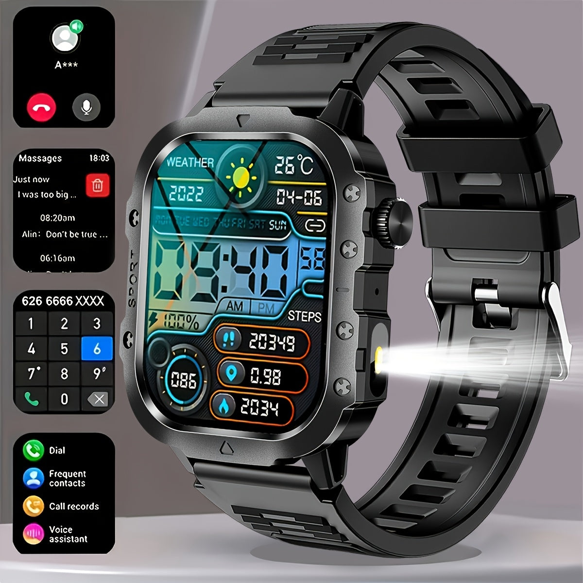 New Smart Watch, 100 Sports Modes, Fitness Tracker, Step Counter, Compatible with Android And iPhone, Outdoor Activity Watch, Multifunctional Watch, Birthday Gift, Valentine's Day Gift, Holiday Gift