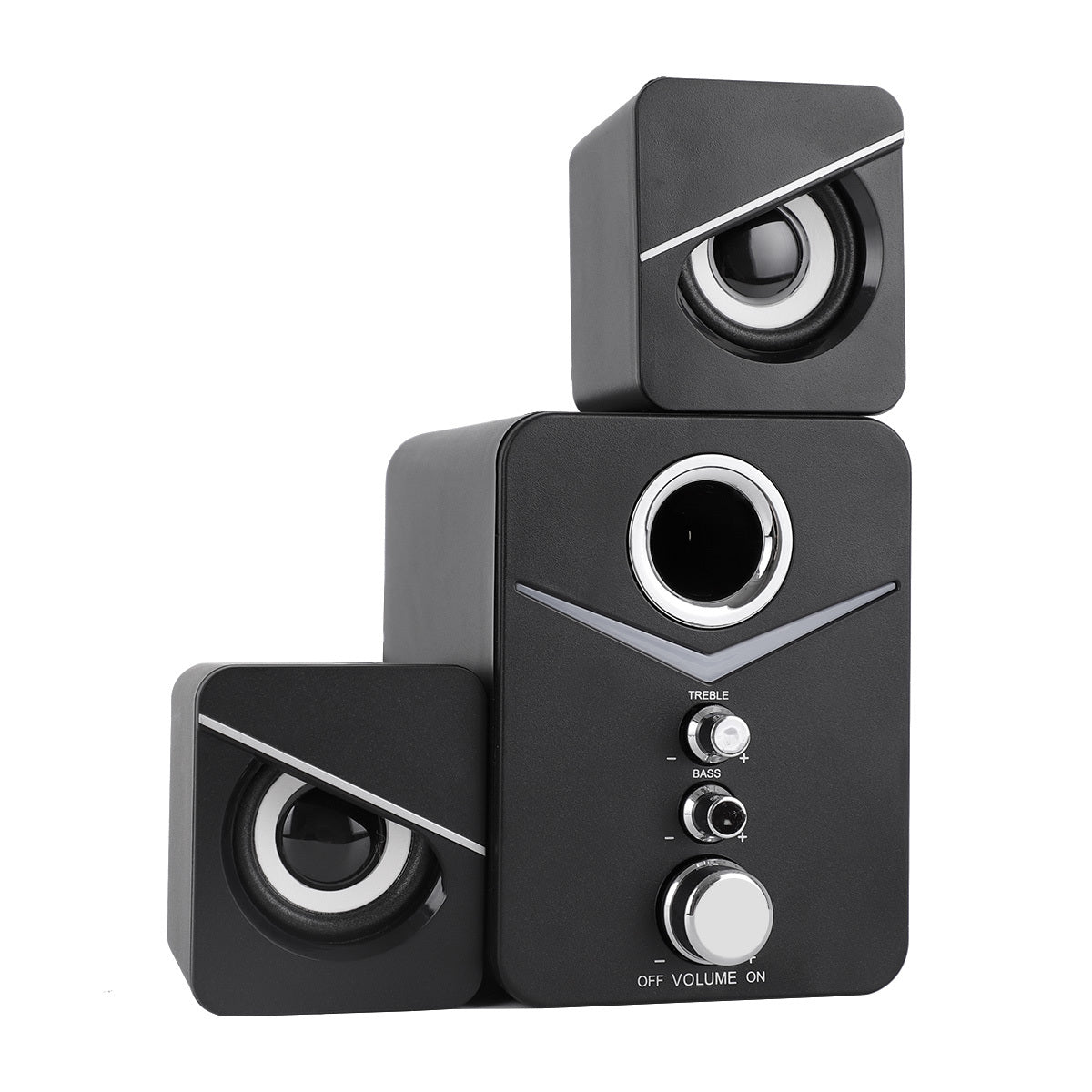 Computer Speakers, USB Powered Wired Desktop Laptop Desktop Audio System with 3" Subwoofer and Dual 2" Tweeter, 3.5mm Aux Audio Input Game Speaker