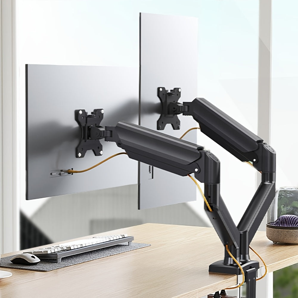 [Dual Monitor Mount] 32 Inches Screen Dual Monitor Mount, Home Kitchen Furniture, Max 22 Lbs Each Arm, Adjustable Dual Monitor Stand, Dual Monitor Arm With 180° Swivel, Tilt, 360° Rotation For Home Office, VESA 75/ 100mm