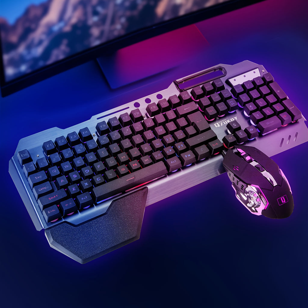 QZUKOY Mechanical Feel Gaming Keyboard, RGB Backlit Modes Wired Gaming Keyboard for PC Desktop