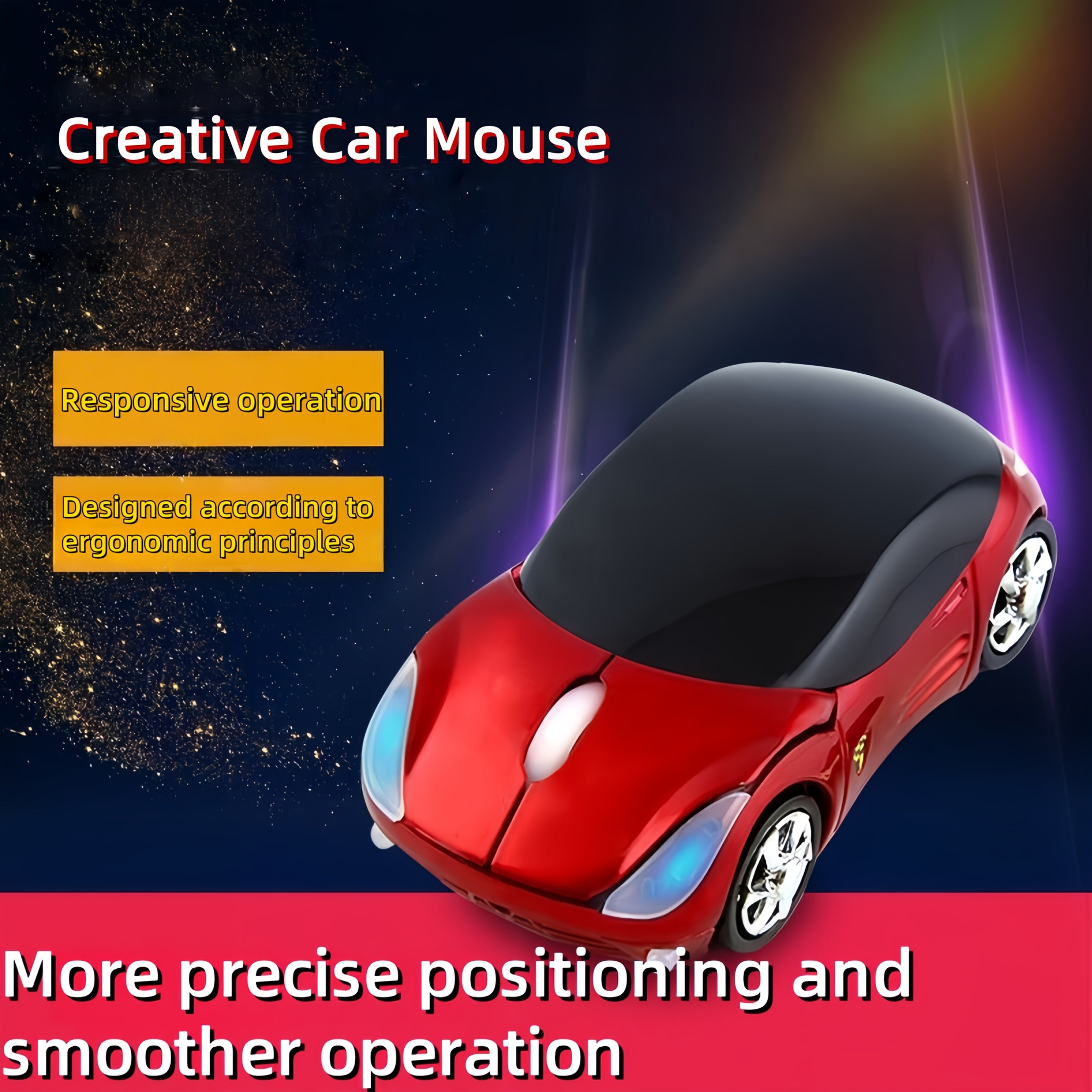 2pcs Set = 1 Creative Car-Shaped Mouse + 1 Random Color Mouse Pad. Computer Mouse, Laptop Mouse - Suitable for Business, Home, Gaming, Notebook, and Desktop Computers. Universal, Fashionable Car-Shaped Design. Ideal as a Holiday Gift, Couple's Gift