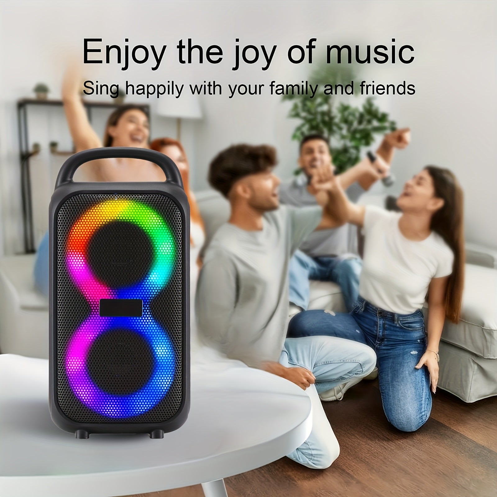 2500W Portable Wireless Speaker with Double Subwoofer & Wireless Compatible Boom Box Stereo Sound System, FM Radio, Loud Heavy Bass Suitable for Home, Outdoor Parties, - for Smartphones/Tablets (No Adapter Included)