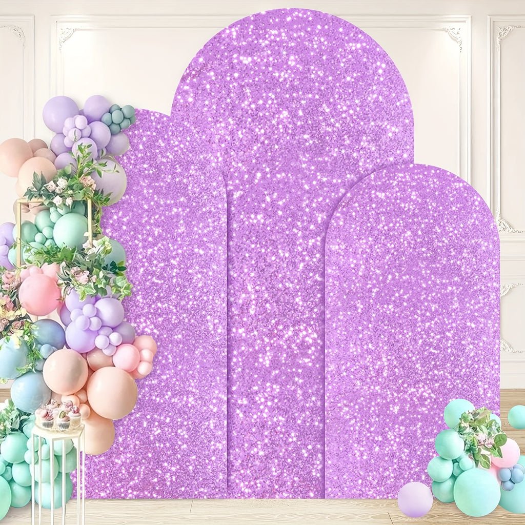 3pcs 6ft 6.6ft 7.2ft Wedding Arch Cover Sequins Arch Cover Metallic Arch Stand Cover Spandex Arch Backdrop Cover Payette Glitter Arch Cover for Birthday Party Wedding Decoration