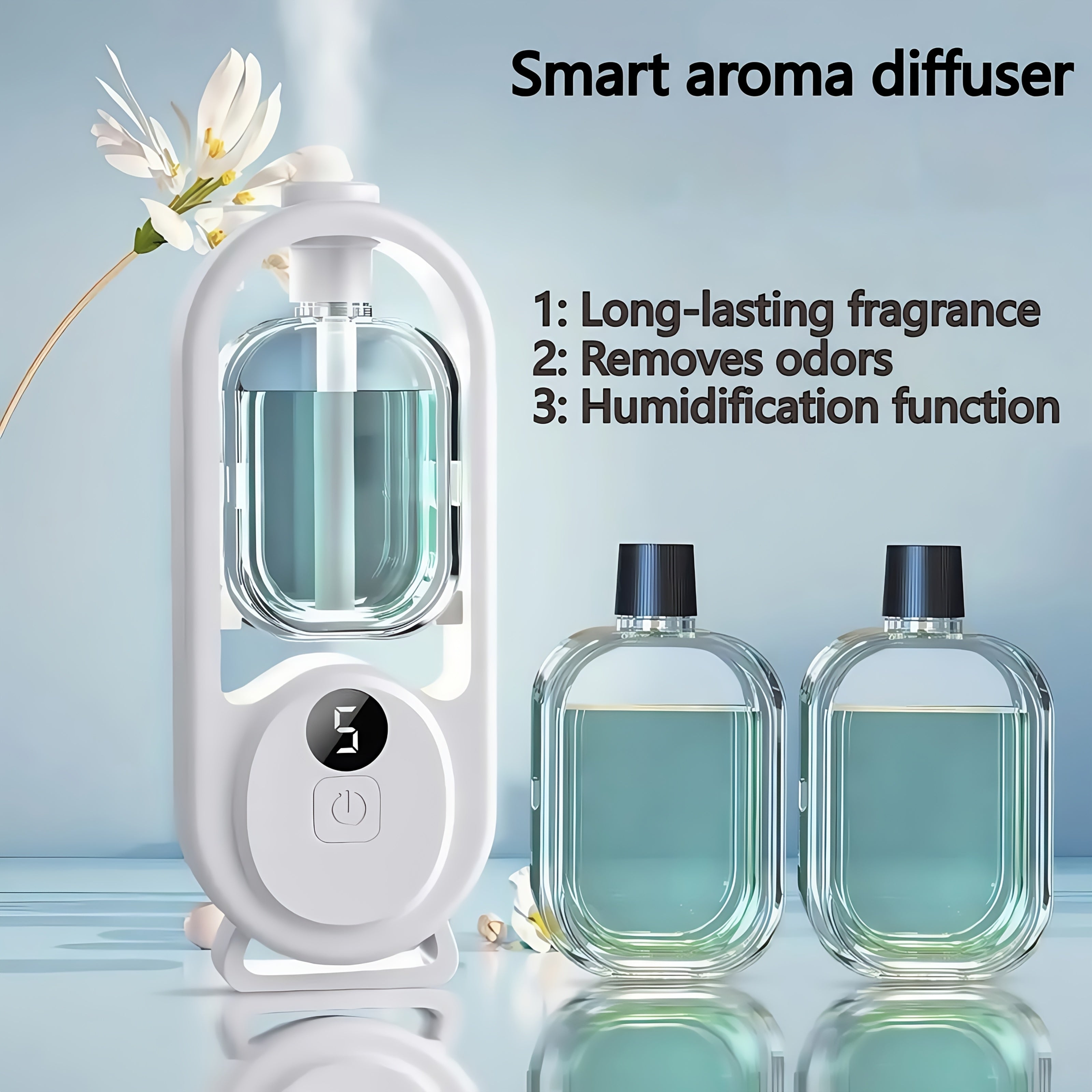 Sonic Technology Aromatherapy Humidifier with 7 Color LED Light - Quiet, USB Powered Mini Essential Oil Diffuser for Bedroom, Office, Cafe & Yoga And Bedroom Deodorization, Timer Setting, Humidifier, 5.07 Oz, SAP