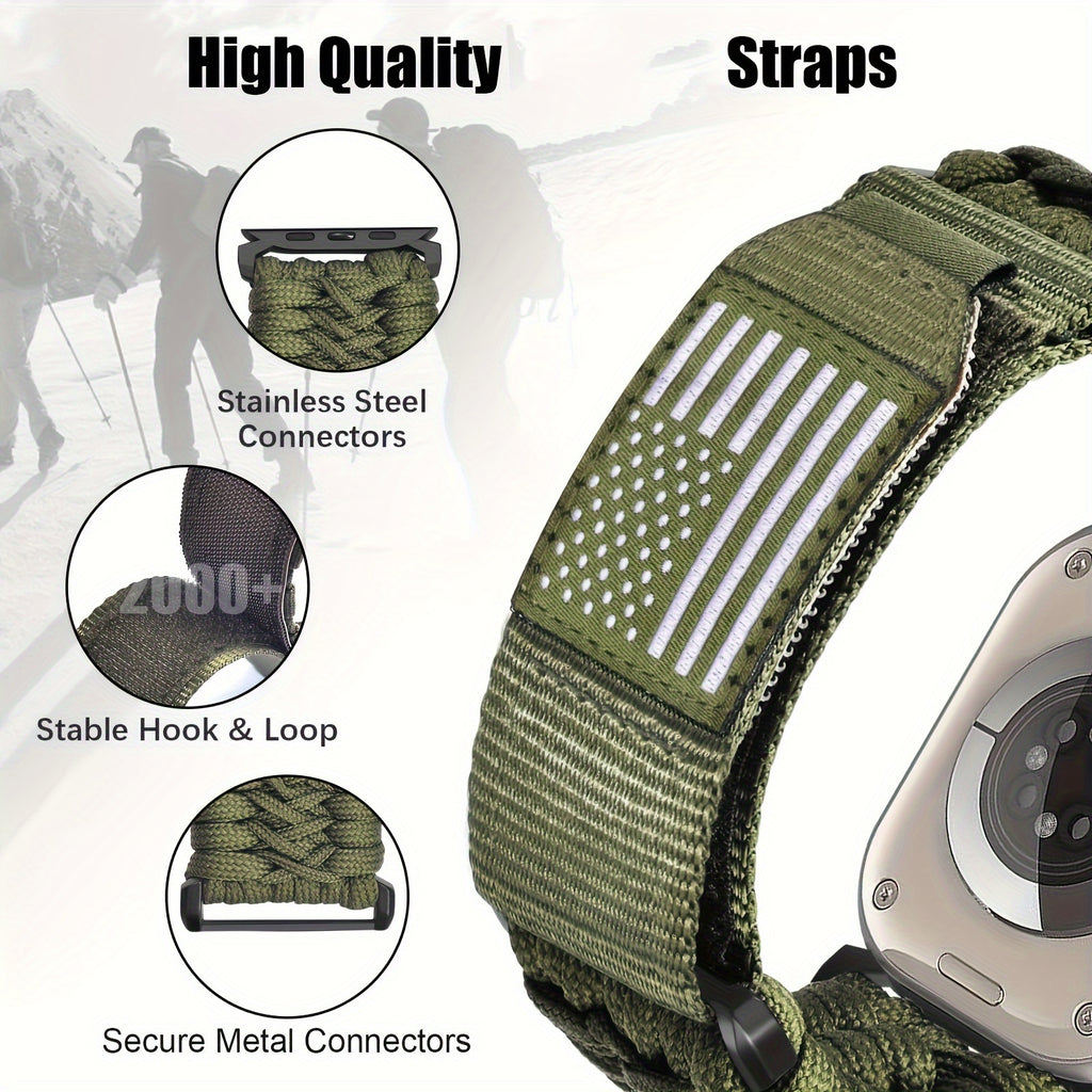 V-MORO Rugged Nylon Band Compatible with for apple Watch Ultra 3/2/1 Band 49Mm 46Mm 45Mm 44Mm 42Mm Men, Soft Woven Sport Loop Adjustable Strap for Apple Watch Ultra Band for iwatch Series 11 SE3/2/1 10 9 8 7 6 5 4 3 2 1 Bands Men (Not for S11/10 42M