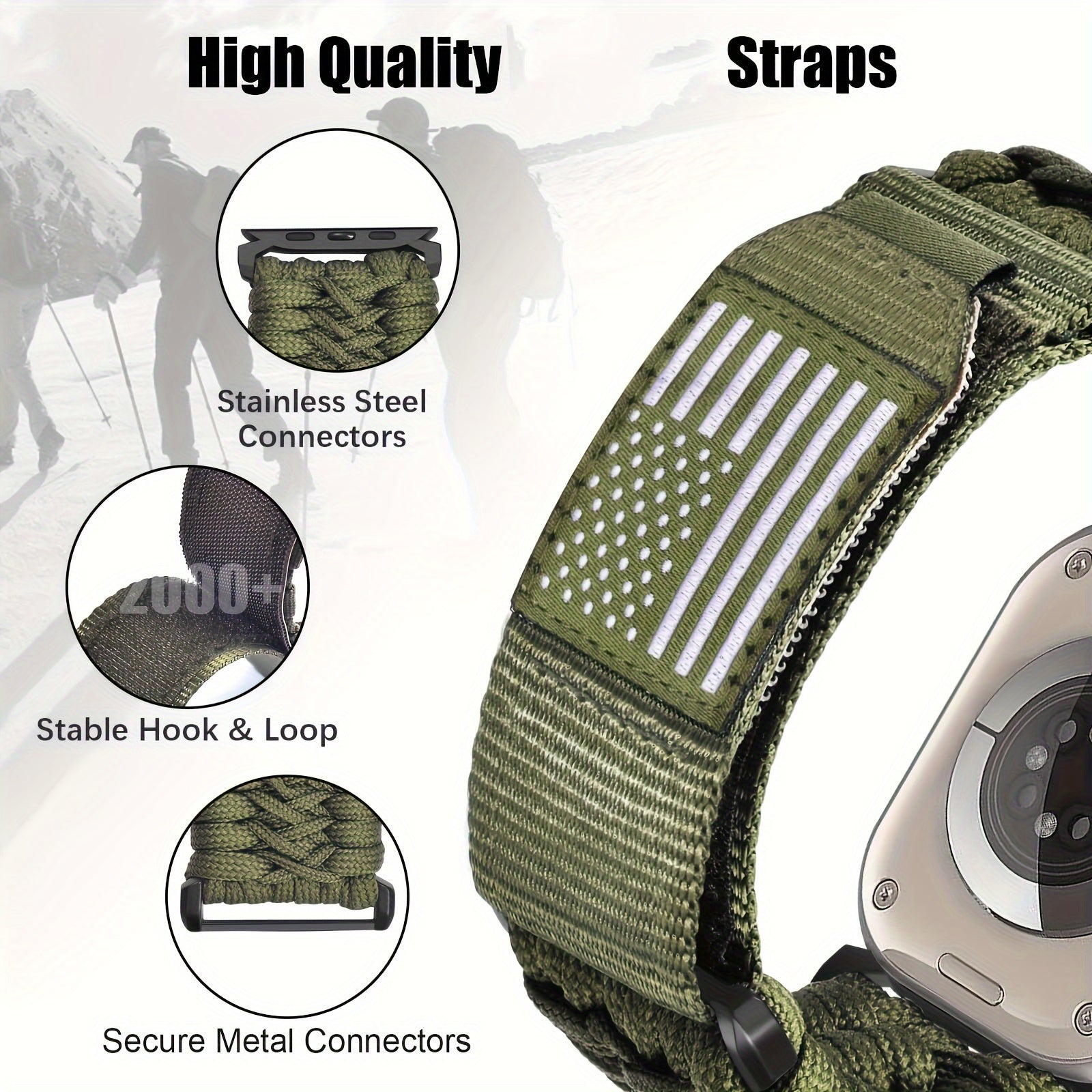 V-MORO Rugged Nylon Band Compatible with for apple Watch Ultra 3/2/1 Band 49Mm 46Mm 45Mm 44Mm 42Mm Men, Soft Woven Sport Loop Adjustable Strap for Apple Watch Ultra Band for iwatch Series 11 SE3/2/1 10 9 8 7 6 5 4 3 2 1 Bands Men (Not for S11/10 42M