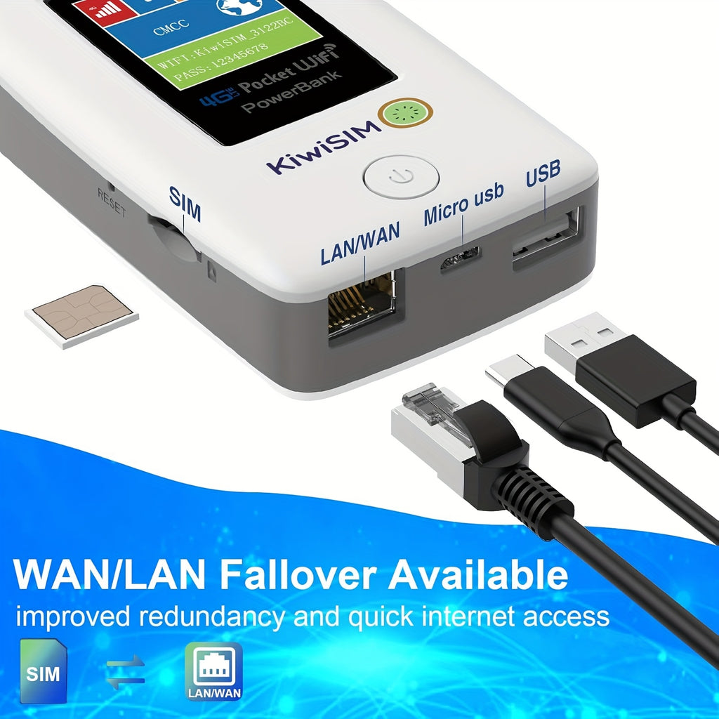 4G LTE Portable WiFi Hotspot Pocket WiFi with 5GB Data SIM Card International Hotspot Router, No Contract or SIM Card Needed 10 Connected Devices Ideal for Travel in US and Europe