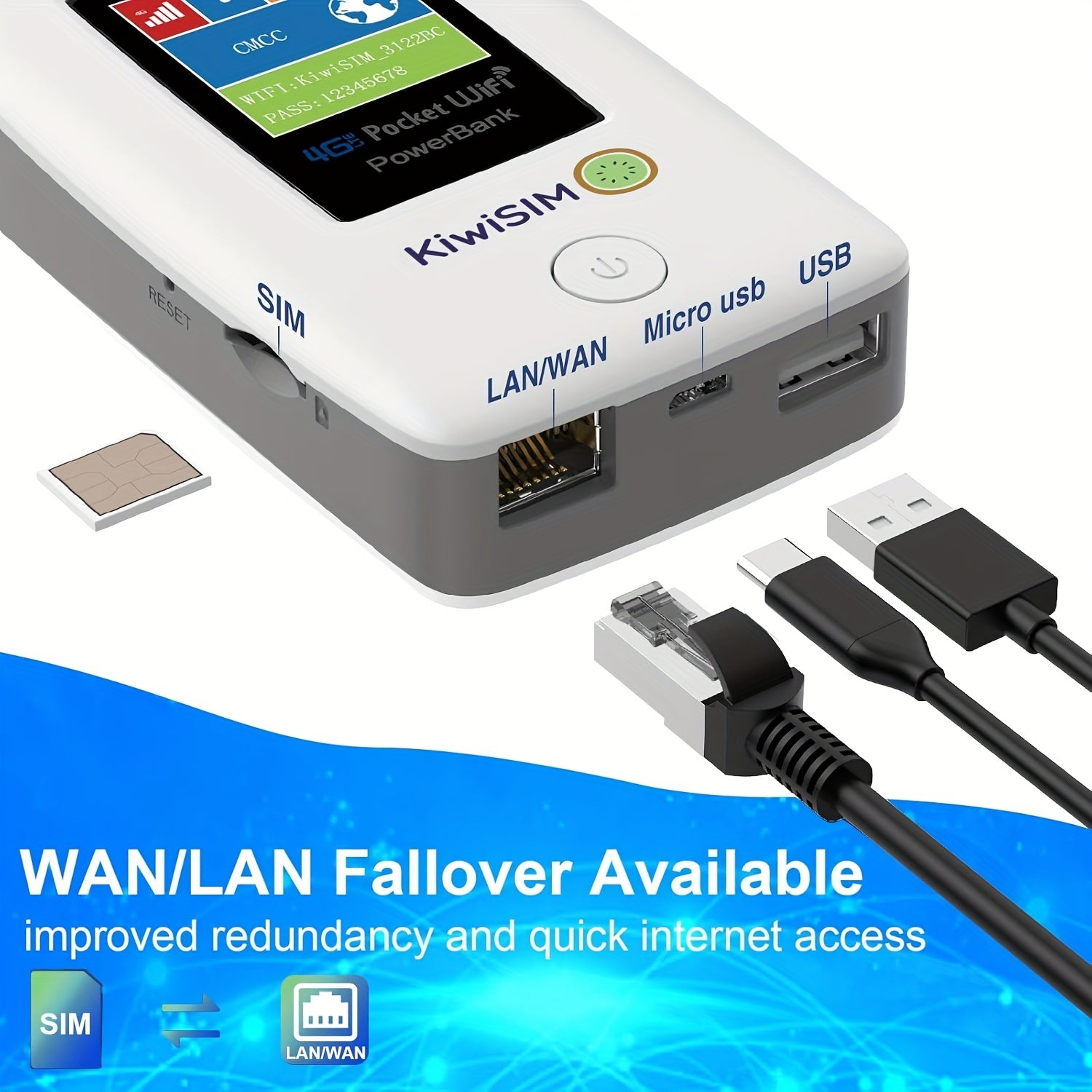 4G LTE Portable WiFi Hotspot Pocket WiFi with 5GB Data SIM Card International Hotspot Router, No Contract or SIM Card Needed 10 Connected Devices Ideal for Travel in US and Europe