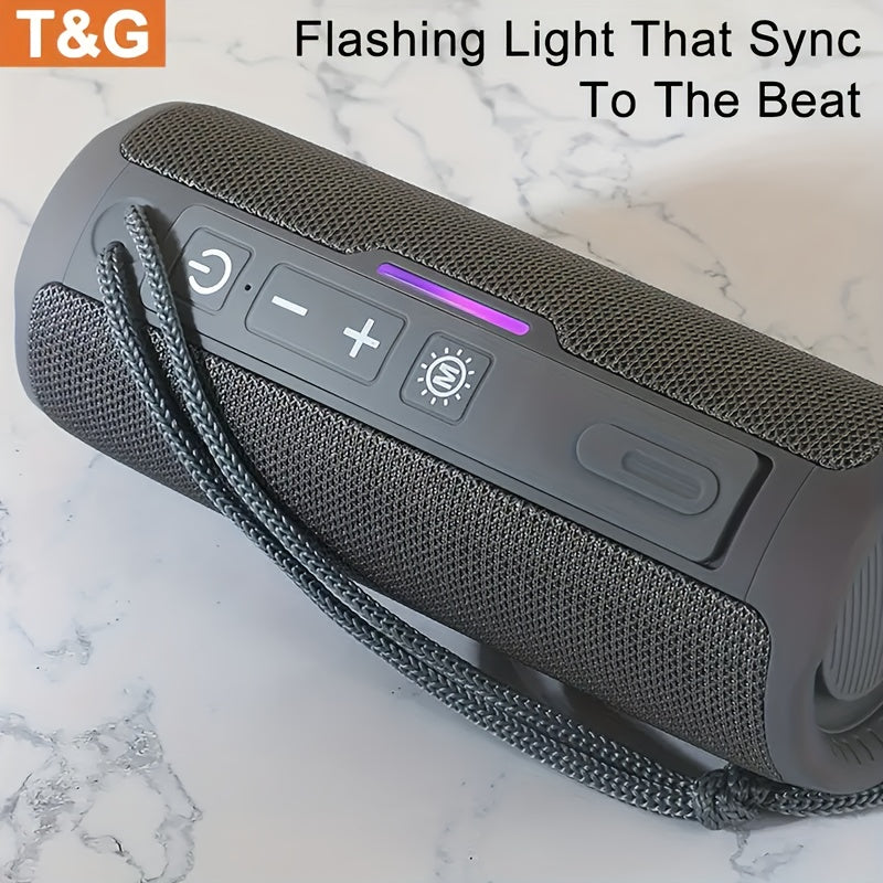 TG365 Wireless Speaker with LED Light | Portable Outdoor Wireless Speaker | Built-In Microphone, TWS Stereo, Supports Audio Cable, Micro SD/TF Card, Hands-Free Calling/Fm/Tf Card/Usb Drive, Enhanced Shock Resistance, Birthday Party Gifts