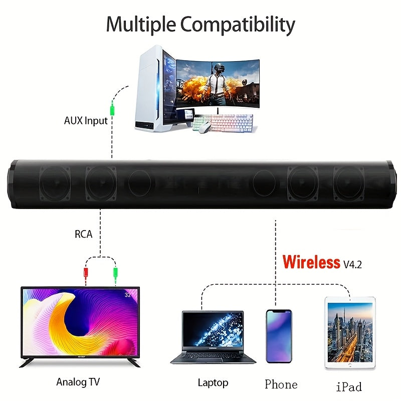 [Home Theater] A Complete Set of Television Speakers Featuring a Surround Sound Stick Wireless Subwoofer Designed for Home Theater Use, Including a Remote Control. This Wireless Surround Sound Amplification System Comes with Four Subwoofers And Two Air Du