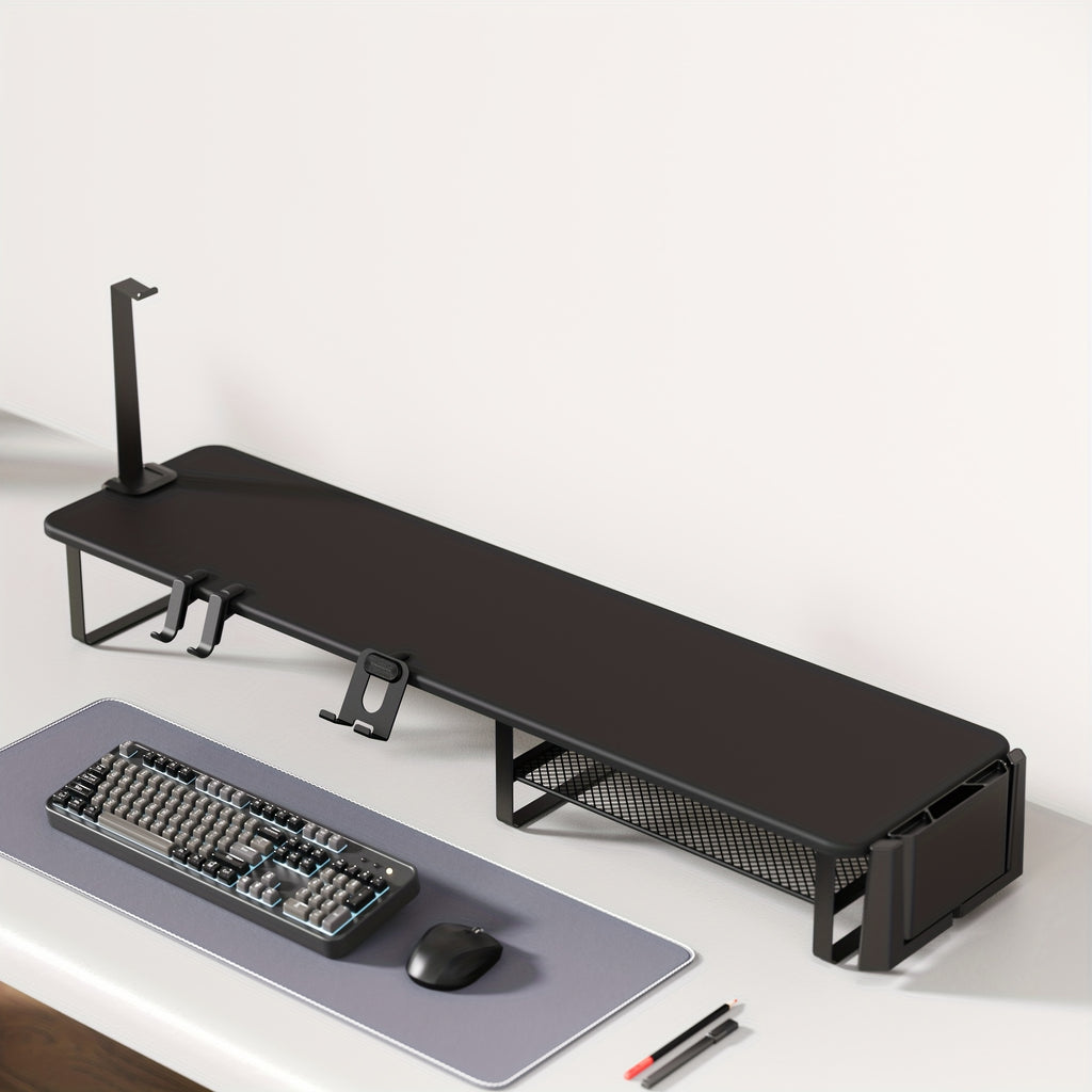 [Monitor Stand Organizer] A Versatile Monitor Stand That Includes a Headset Holder, a Stand for Phones And Tablets, And a Game Controller Holder, Designed to Organize Your Desktop for Computer Monitors, Laptops, Gaming, And Office Use