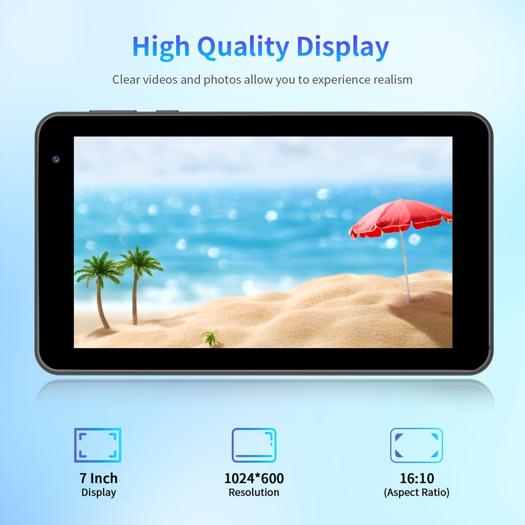 [Android 15 Tablet] 7-Inch Android 15 Tablet, 32GB RAM, 1TB Expandable Storage, Comes with Protective Case, Multi-Core CPU for Efficient Processing, 8GB (3GB+5GB) RAM, Supports 5G Dual-Band Wi-Fi 6, Dual HD Cameras, 1024*600 IPS Touch Screen Tablet, Table