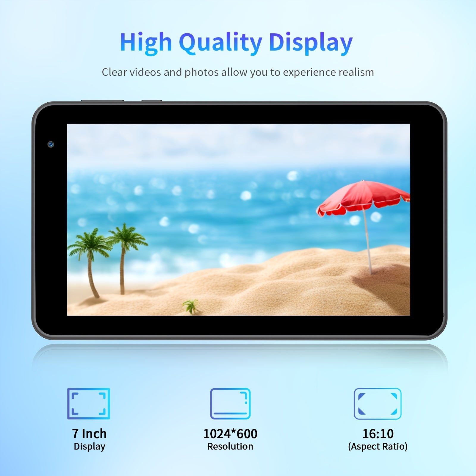 [Android 15 Tablet] 7-Inch Android 15 Tablet, 32GB RAM, 1TB Expandable Storage, Comes with Protective Case, Multi-Core CPU for Efficient Processing, 8GB (3GB+5GB) RAM, Supports 5G Dual-Band Wi-Fi 6, Dual HD Cameras, 1024*600 IPS Touch Screen Tablet, Table