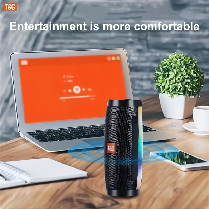 TG157 Portable Wireless Speaker, 5.0 LED Flash, 10W Dual Speakers, 3-5 Hours Playback Time, TF Card Support, AUX/USB/FM Radio, 1200mAh Rechargeable, Compact Design, Suitable for Outdoor Camping and Travel