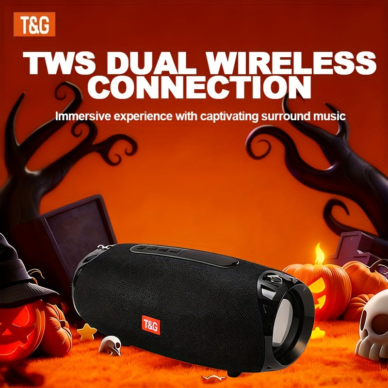 TG534 Portable Wireless Speaker With Dual Speakers, Wireless Speaker, TWS Stereo Hi-Res Audio, Hands-free Call/FM/TF Card/U Disk, Connect To Mobile Phone/Tablet/TV, Support Plug-in Card U Disk, Compatible With TF Card/USB Drive/FM Built-in Microphon