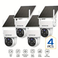 3MP Solar Security Cameras | Wireless Outdoor with 360° View, Smart Siren, Spotlights, 3MP HD Color Night Vision, AI Human Detection, 2-Way Talk, Human Tracking, Weatherproof, Wall Hanging, Motion-Sensor, Wi-Fi Function