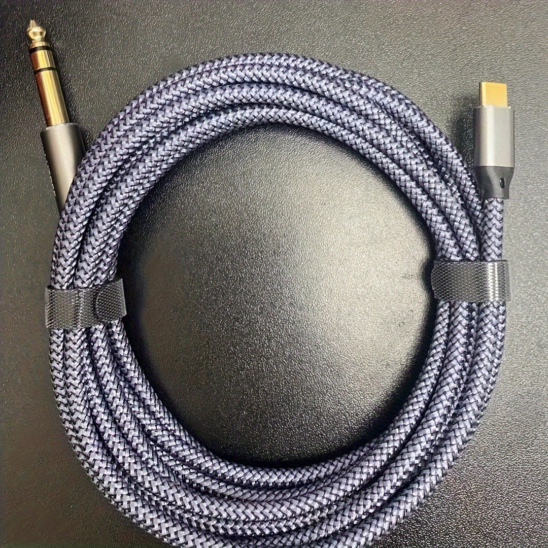 [Type-C to 6.35Mm] TYPE-C to 6.35Mm Mobile Phone Connection Mixer Type C to 6.5Mm Power Amplifier Audio Line Headphone Speaker