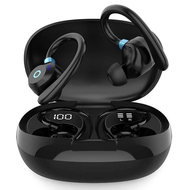 2026 New Wireless Earbuds Hi-Fi Stereo In-Ear Headphones Long Battery Life LED Digital Display Touch Control Noise Canceling Fast USB Charging Sport Gaming Headset Lightweight Fashion Earphones for Commute And Gamers