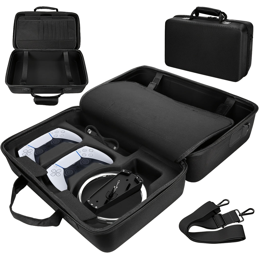 Travel Hard Shell Storage Carrying Case for PS5 Slim Console, Protective Travel Bag with Ample Space, Soft Compartment for Playstation 5 Slim Disc & Digital Edition, Gaming Additions (Digital Black/Digital Grey)