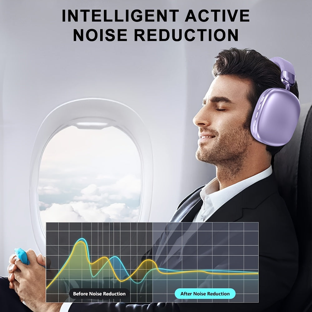 Wireless Earphones, Noise Cancelling Stereo Comfortable Earphones, Built-in High-definition Microphone, High Fidelity Stereo, Deep Bass, Suitable for Travel, Office, Laptops, Mobile Phones, Christmas Gifts