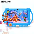 [Android 14 Tablet] ITMEIPC, 2025 New Models, 7 Inch Android Kids Tablet, Android14, 4GB(2GB+2GB) RAM 32GB ROM Dual Camera, Wi-Fi, Large Screen Learning Entertainment Tablet Parental Control Pre-installed Apps, HD Screen Protective Case High-Performance S