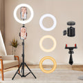 UEGOGO LED Photo Ring Light RGB With 43-Inch Adjustable Stand Phone Holder, USB Powered Studio Lighting For Photography, Video Recording, And Streaming - Portable Circle Fill Light For Outdoor Use